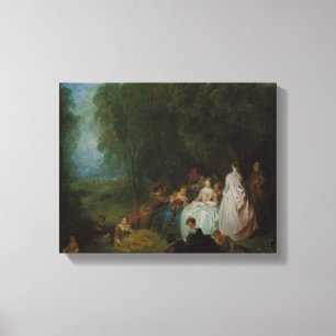 Lienzo Jean-Antoine Watteau - Reunión Pastoral