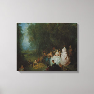 Lienzo Jean-Antoine Watteau - Reunión Pastoral