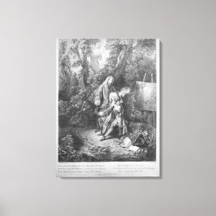Lienzo Jean Antoine Watteau y Monsieur del amigo