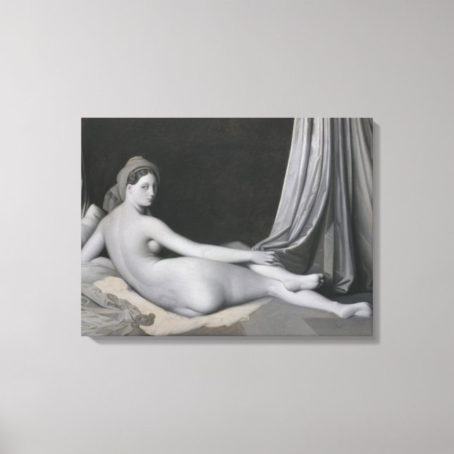 Lienzo Jean Auguste Dominique Ingres | Odalisque en Grisa (Anverso)