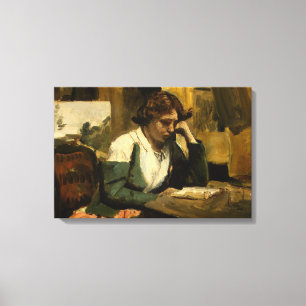 Lienzo Jean-Baptiste-Camille Corot - Chica joven leyendo