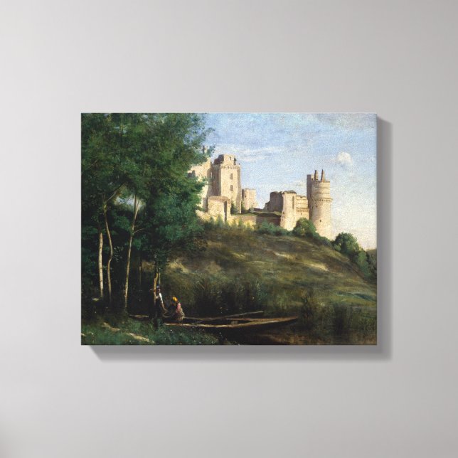 Lienzo Jean-Baptiste-Camille Corot - Ruinas del castillo (Anverso)