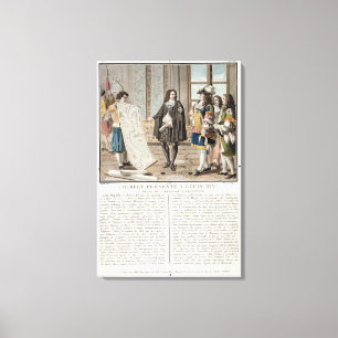 Lienzo Jean Baptiste Colbert (1619-83) presenta el mapa o