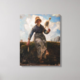 Lienzo Jean-Francois Millet - El Chica Spinner