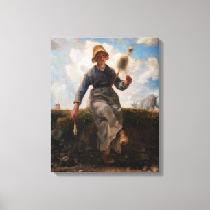 Lienzo Jean-Francois Millet - La Hilandera