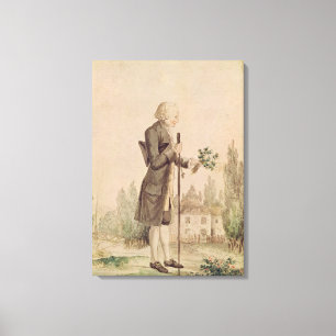 Lienzo Jean-Jacques Rousseau que recolecta las hierbas
