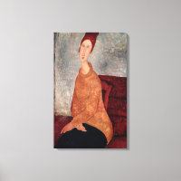 Jeanne Hebuterne en un jumper amarillo, 1918-19