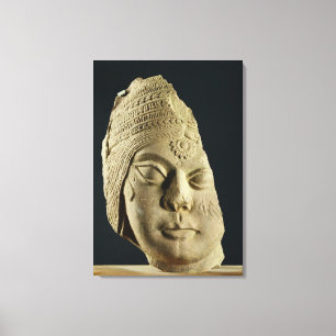 Lienzo Jefe de piedra arenisca roja de Yakshi, Bharhut,