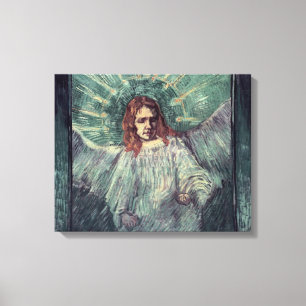 Lienzo Jefe de un ángel, después de Rembrandt, 1889