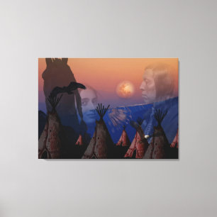 Lienzo Jefe indio del nativo americano