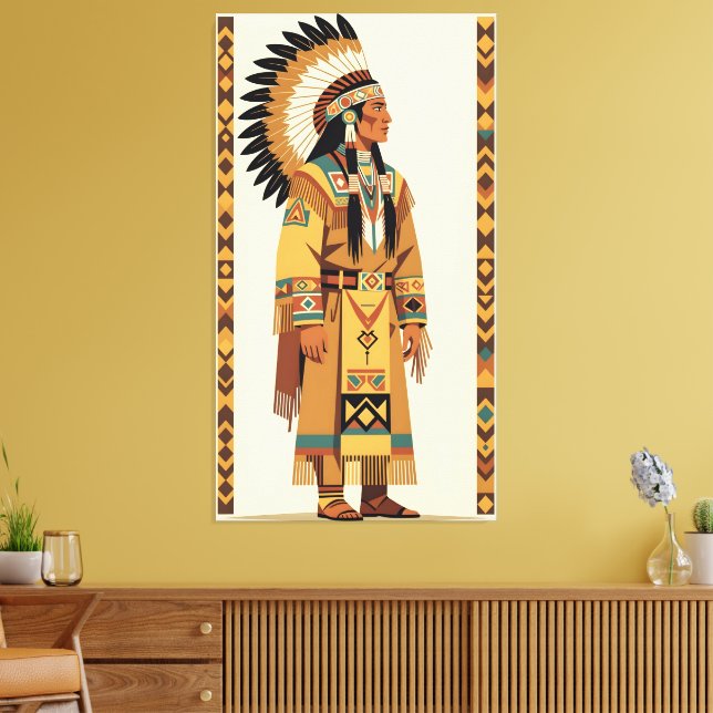 Lienzo Jefe Nativo Americano (Insitu (Sala de estar))