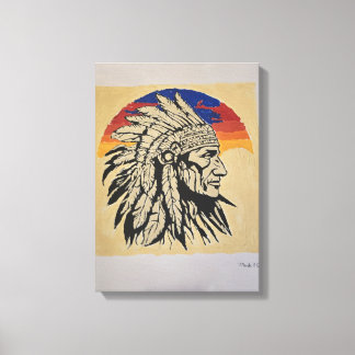 Lienzo Jefe Nativo Americano Pintado a Mano por Mark Else