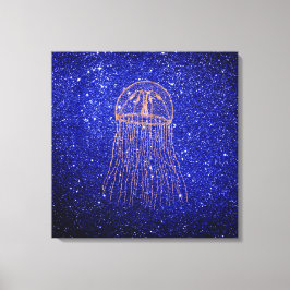 Lienzo Jellyfish Marine Sea Ocean Life Pink Rose Gold