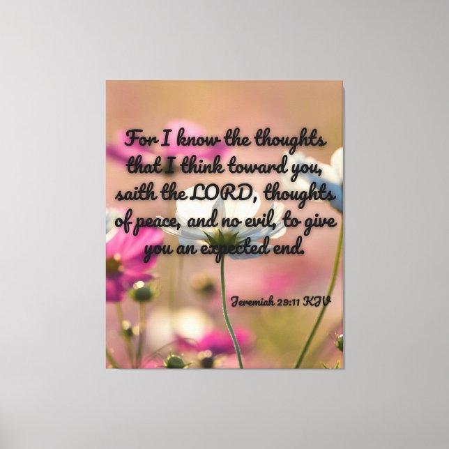 Lienzo Jeremiah 29:11 Biblia Verse KJV Pic Wall Art (Anverso)