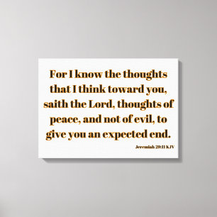 Lienzo Jeremiah 29:11 Biblia Verse KJV Wall Art