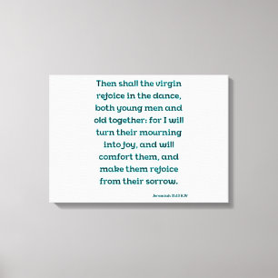 Lienzo Jeremiah 31:13 Biblia Verse KJV Wall Art