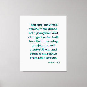 Lienzo Jeremiah 31:13 Biblia Verse KJV Wall Art