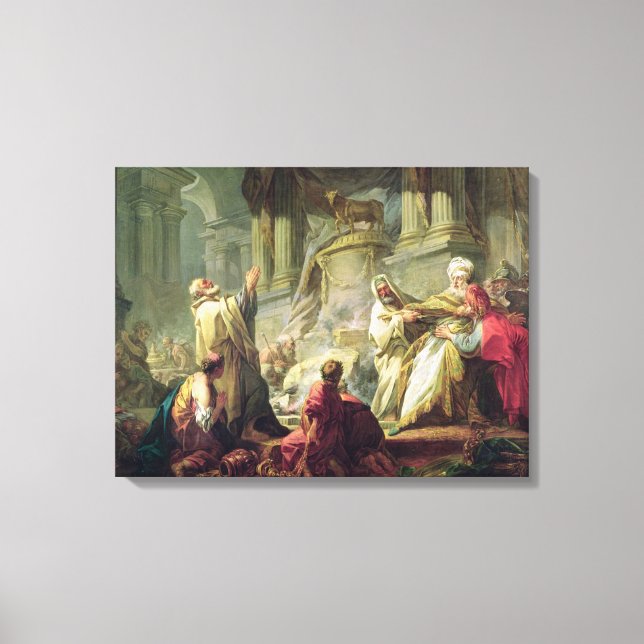 Lienzo Jeroboam Sacrificando al becerro de oro, 1752 (Anverso)