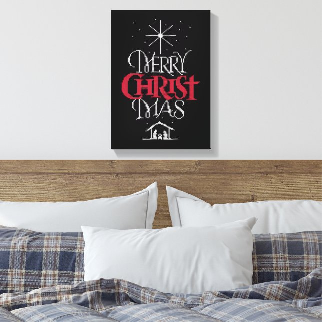 Lienzo Jersey Feo de Navidad - Abuela Tejido - Cristiano (Insitu(Dormitorio))