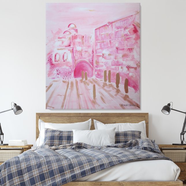 Lienzo Jerusalem in Pink and Gold canvastavla (Insitu(Dormitorio))