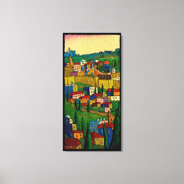 Lienzo Jerusalén al amanecer por Jonathan Kis-Lev (Anverso)