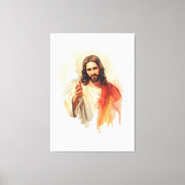 Lienzo Jesucristo Extendiendo Manos Pintura al Acuarela