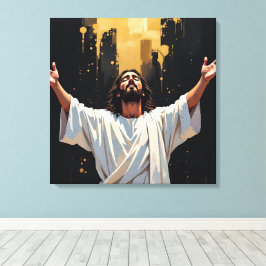 Lienzo Jesus Christ Our Savior | Black and Gold