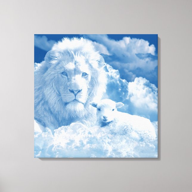 LIENZO JESÚS EL LAMB Y JESÚS EL LEÓN (Anverso)