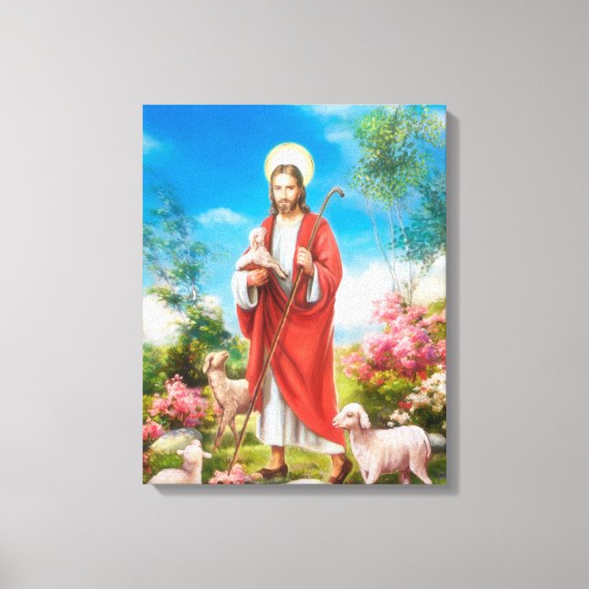 Lienzo Jesús el pastor (Anverso)