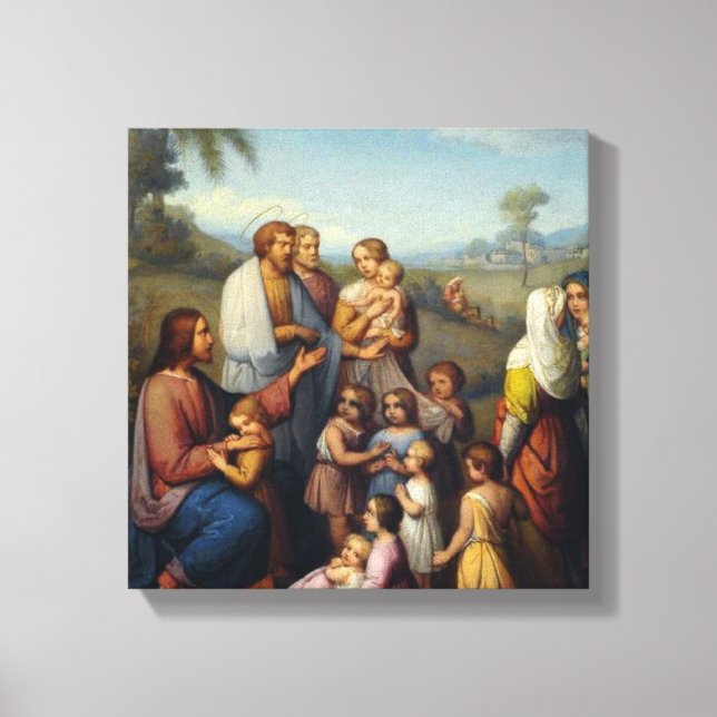 Lienzo Jesús entre los niños Religiosos (Anverso)