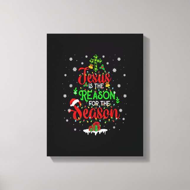 Lienzo Jesús Es La Razón Para Los Navidades De Temporada  (Anverso)