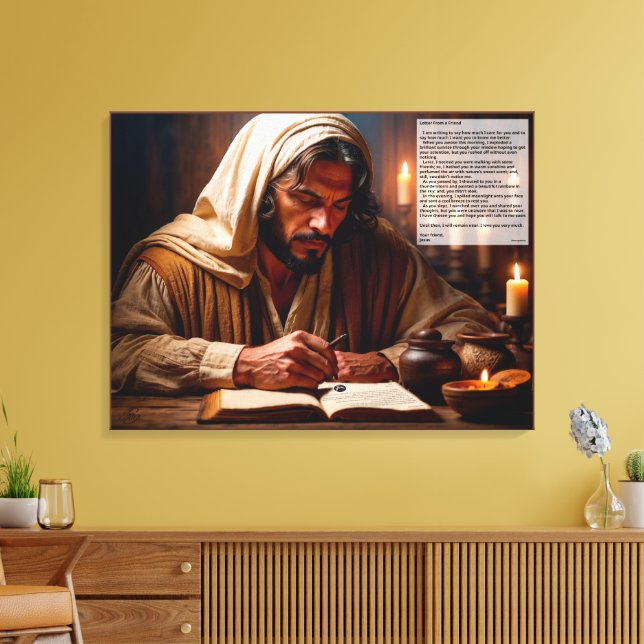 Lienzo Jesús escribiendo en el libro de la vida (Insitu (Sala de estar))