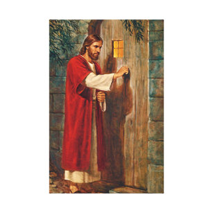 Lienzo Jesús golpea en la puerta