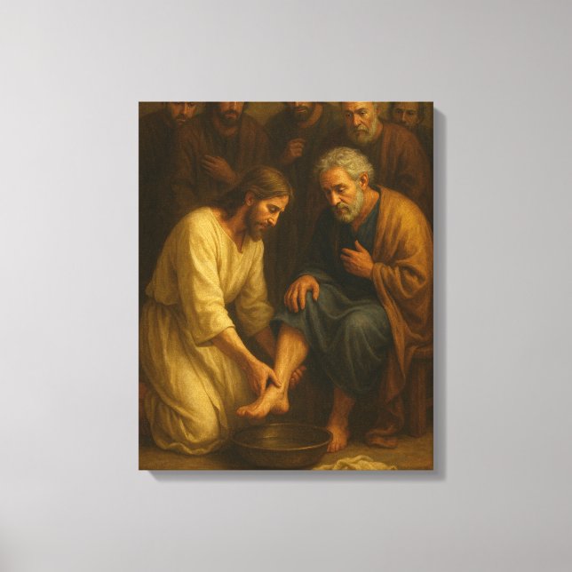 Lienzo Jesús lavando los pies de los discípulos™ LDS lien (Anverso)
