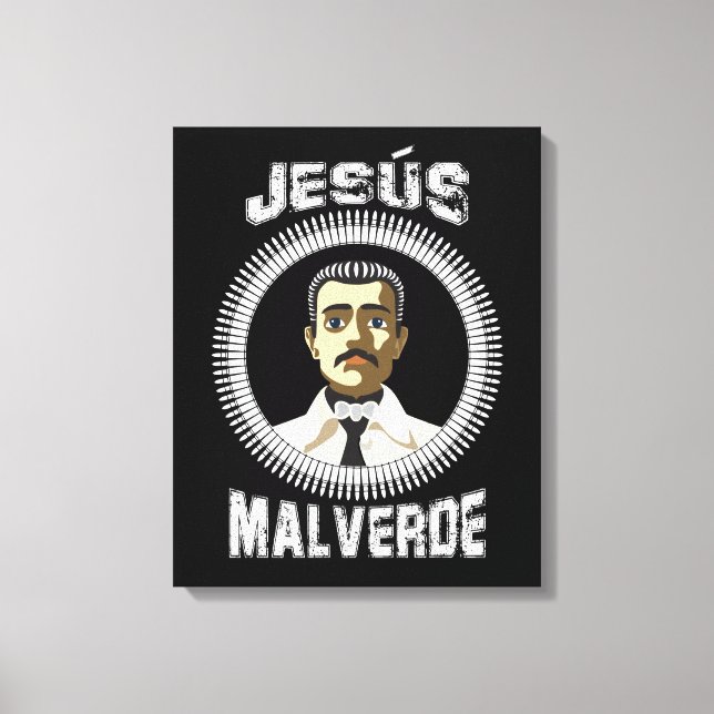Lienzo Jesús Malverde regalo de héroe mexicano Jesús Malv (Anverso)