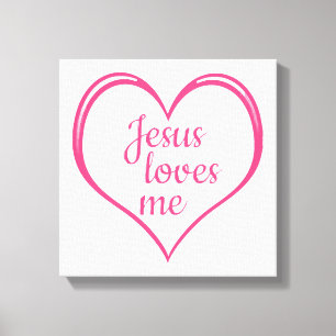 Lienzo JESÚS ME AMA en corazón