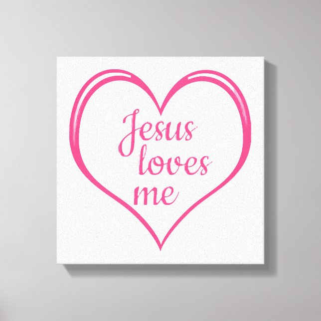 Lienzo JESÚS ME AMA en corazón (Anverso)
