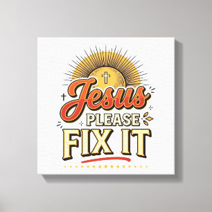 Lienzo Jesús Por Favor Arréglalo Tipografía Cristiana Vin