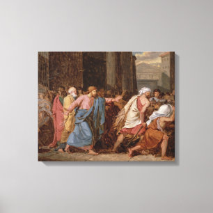 Lienzo Jesús que conduce a los comerciantes del templo