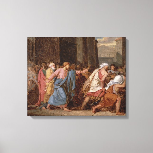 Lienzo Jesús sacando a los comerciantes del templo (Anverso)