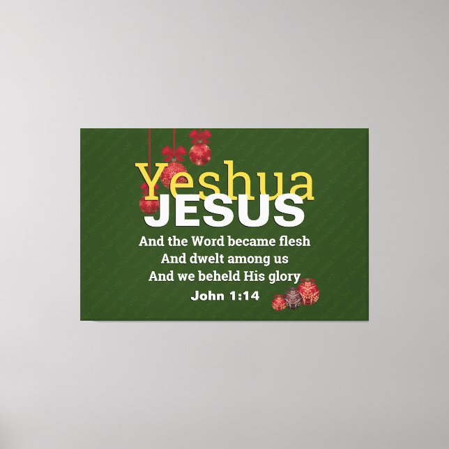 Lienzo JESUS WORD SE CONVIRTIÓ EN Navidades DE FLESH | Cr (Anverso)