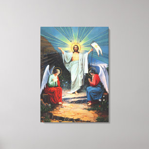 Lienzo Jesús y ángeles
