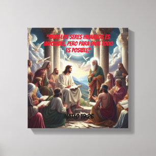 Lienzo Jesús y los Discípulos: Mateo 19:26