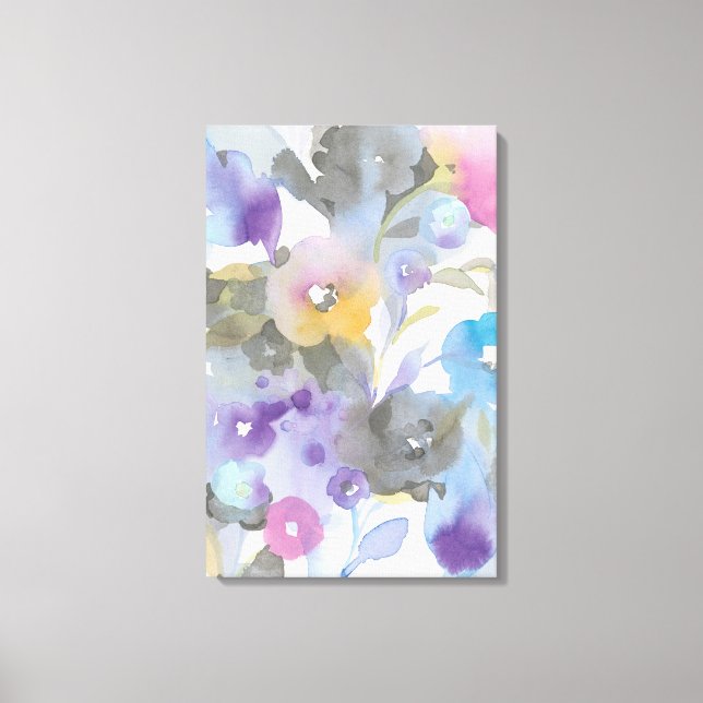 Lienzo Jewel Garden | Pétalos púrpuras pasteles (Anverso)