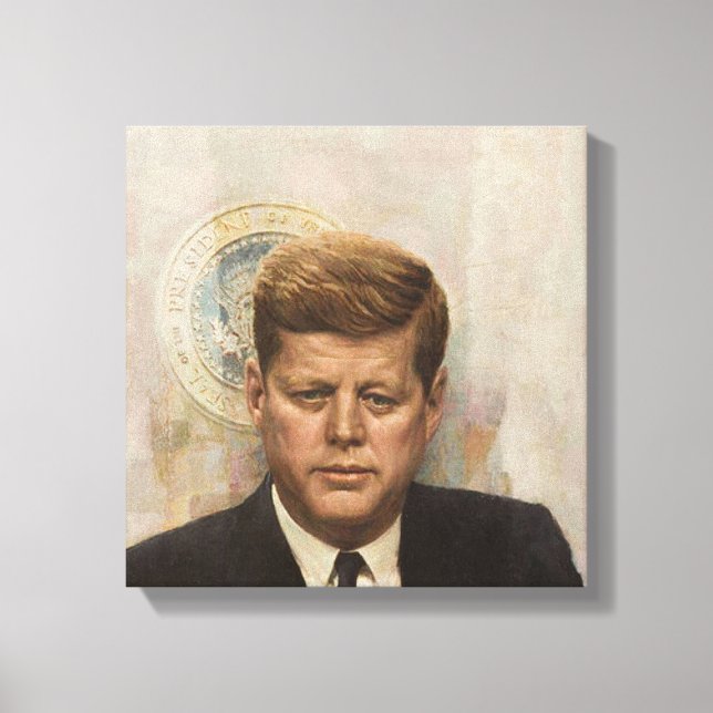Lienzo JFK y sello presidencial (Anverso)