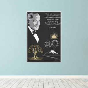 Lienzo Jim Rohn Poster de citas motivacionales negro y or