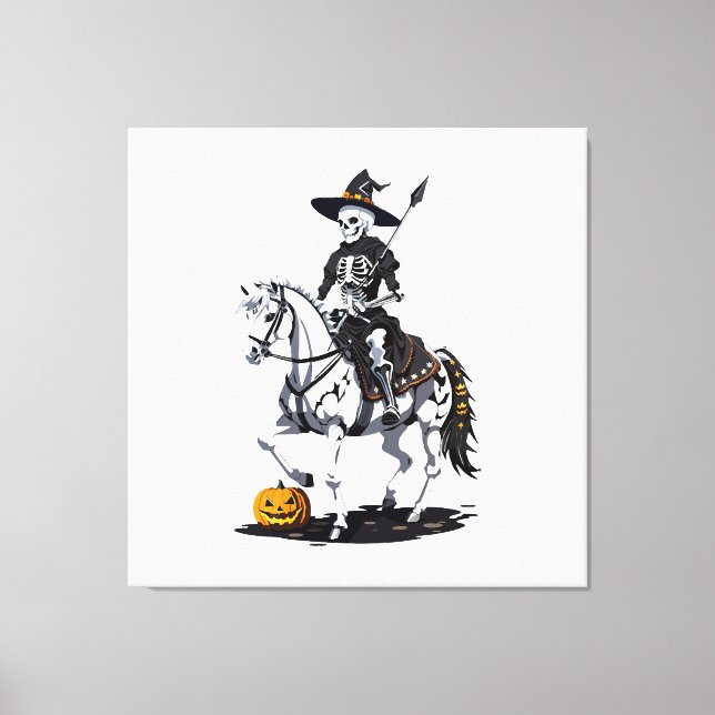 Lienzo Jinete de caballo esqueleto - Esqueleto de Hallowe (Anverso)