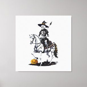 Lienzo Jinete de caballo esqueleto - Esqueleto de Hallowe