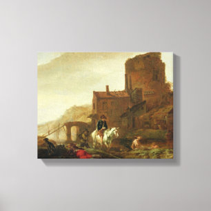 Lienzo Jinete y bañista