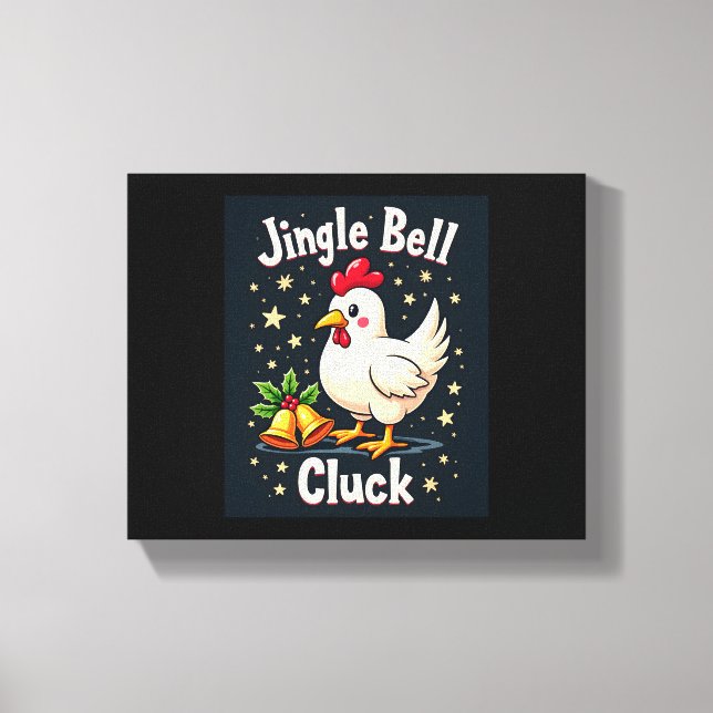 Lienzo Jingle Bell Cluck Chicken (Anverso)